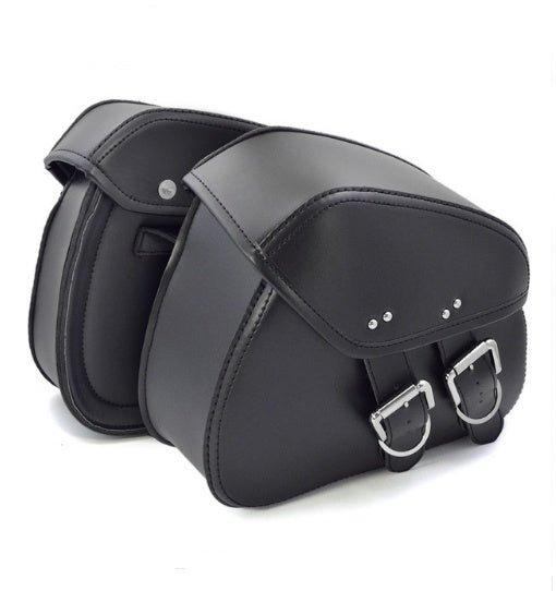 Black PU Leather Luggage Bags Motorcycle Saddlebags Saddle Bags Pouch For