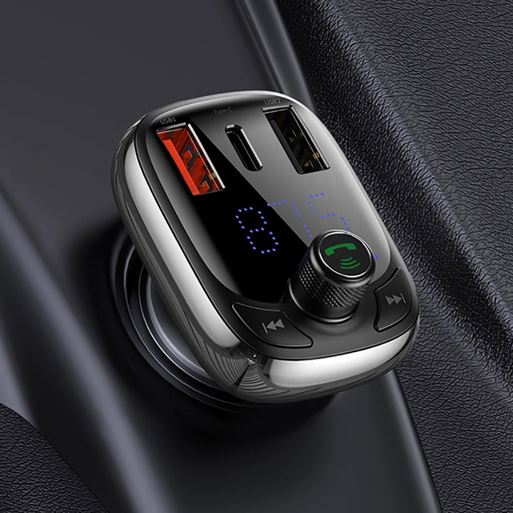 Bluetooth 5.0 FM Transmitter & Fast Car Charger with Multi-Device Support