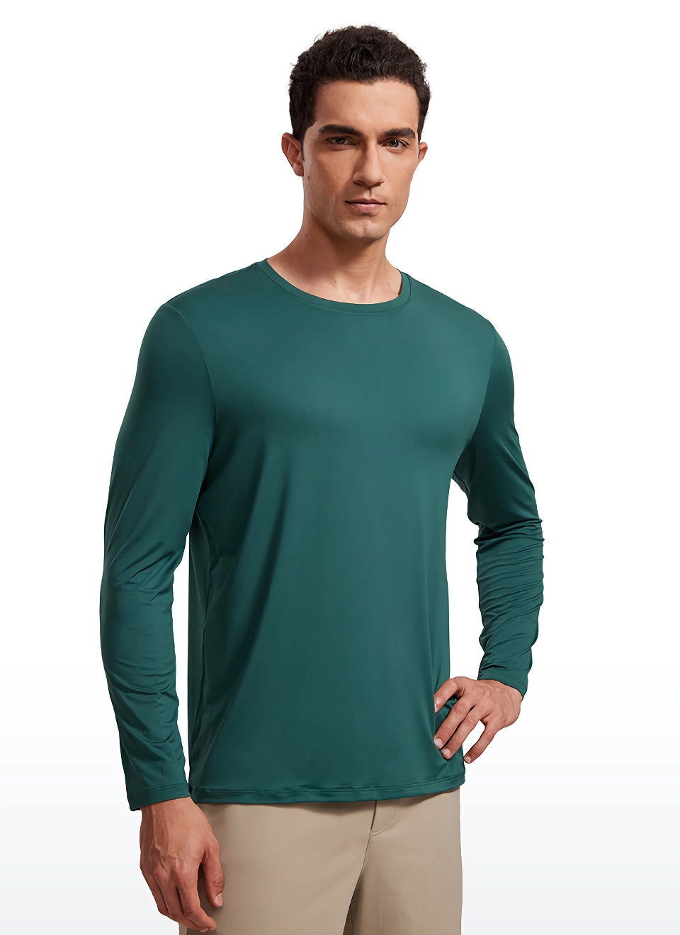 Men's Long Sleeve Lightweight Workout Shirt - Athletic Gym Running Tops