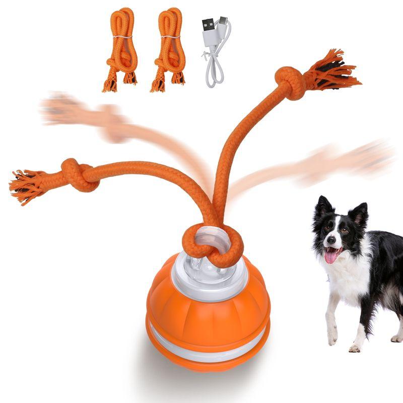 Interactive Motion-Activated Dog Toy Ball with Chew Rope and Teeth Cleaning