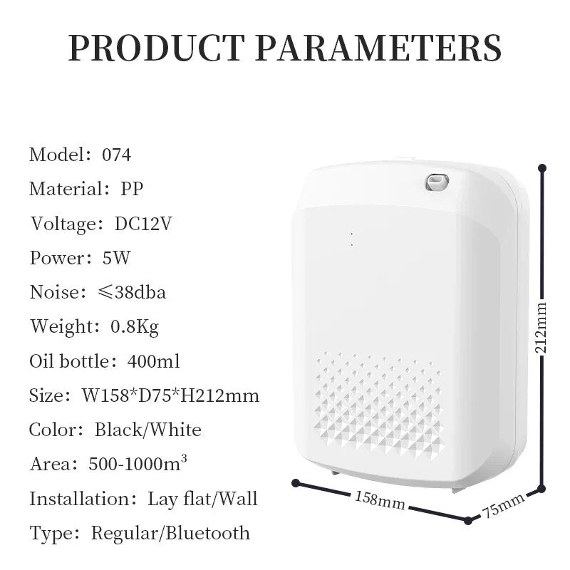 Smart Aromatherapy Machine with Bluetooth Control - 1000m³ Fragrance Diffuser for Home and Office