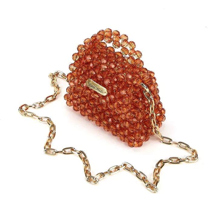 Crystal Pearls Stone Beaded Crossbody Bag