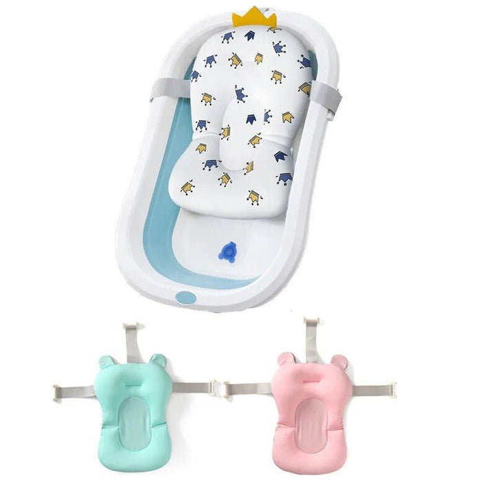 Adjustable Newborn Bath Cushion - Star Pattern, Foldable Baby Bath Seat