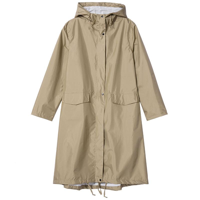 Stylish Long Hooded Waterproof Rain Jacket for All Seasons