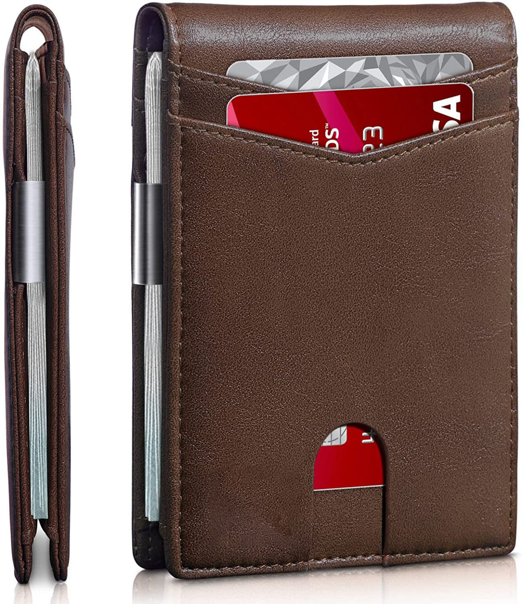 Men's Leather Card Holder Rfid Anti-Theft Brush