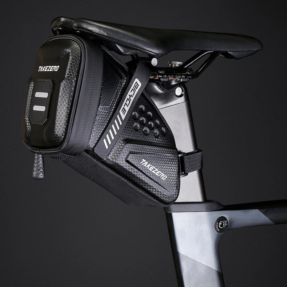 Waterproof Mountain Bike Saddle Bag with Reflective Design and Hardshell Protection