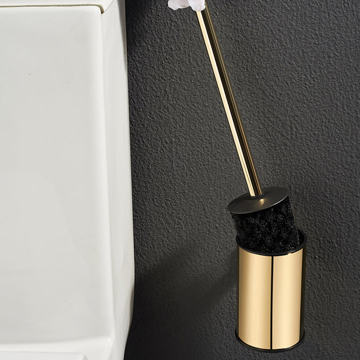 Luxury Wall-Mounted Long Handle Stainless Steel Toilet Brush Set