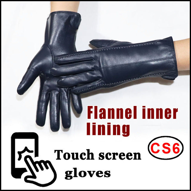 Women's Sheepskin Gloves Winter Warmth Plus Velvet Short Thi