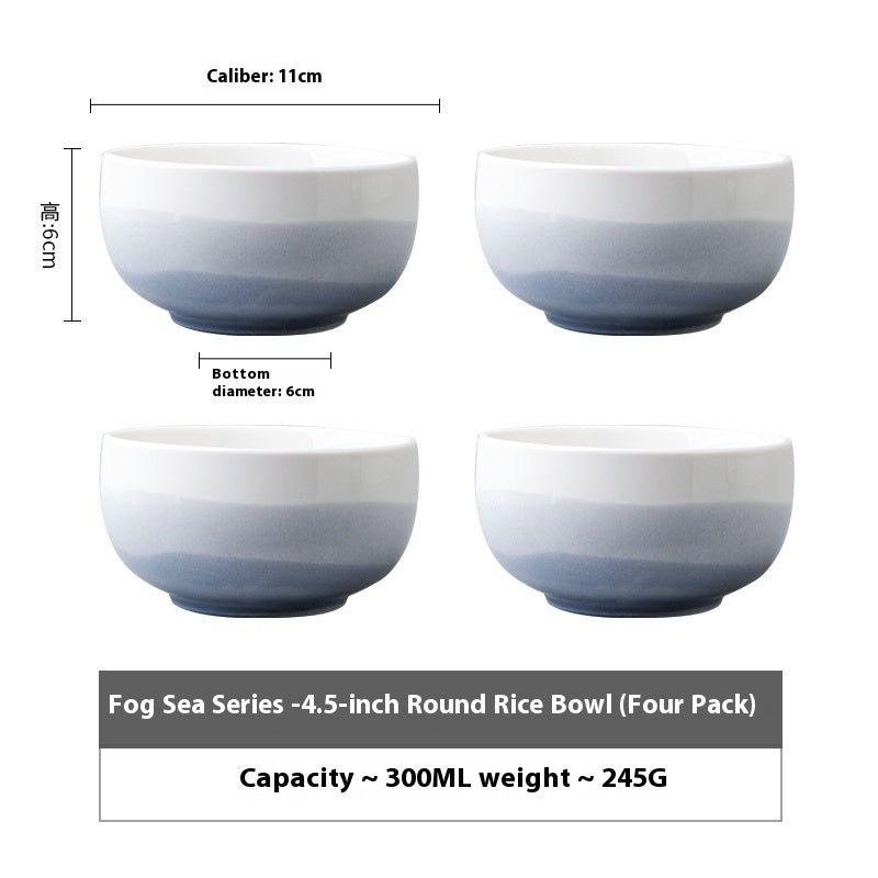 Combination Simple Home Beautiful Ceramic Bowl Suit 4 Pieces