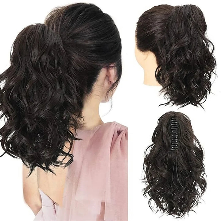 12-Inch Short Wavy Claw Clip Ponytail Extension