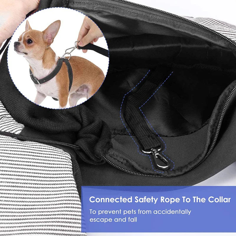 Adjustable Dog Sling Carrier with Safety Rope