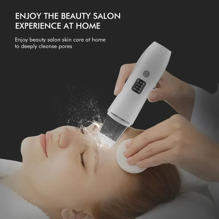 Ultrasonic Facial Skin Scrubber Exfoliator & Blackhead Remover Pore Cleaner