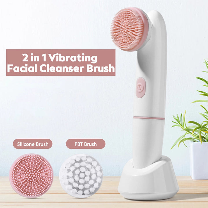 2-in-1 Electric Facial Cleansing Brush & Pore Cleanser