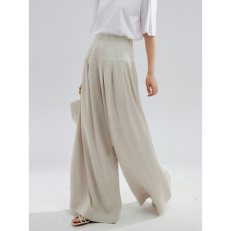 High Waist Wide Leg Casual Trousers for Women