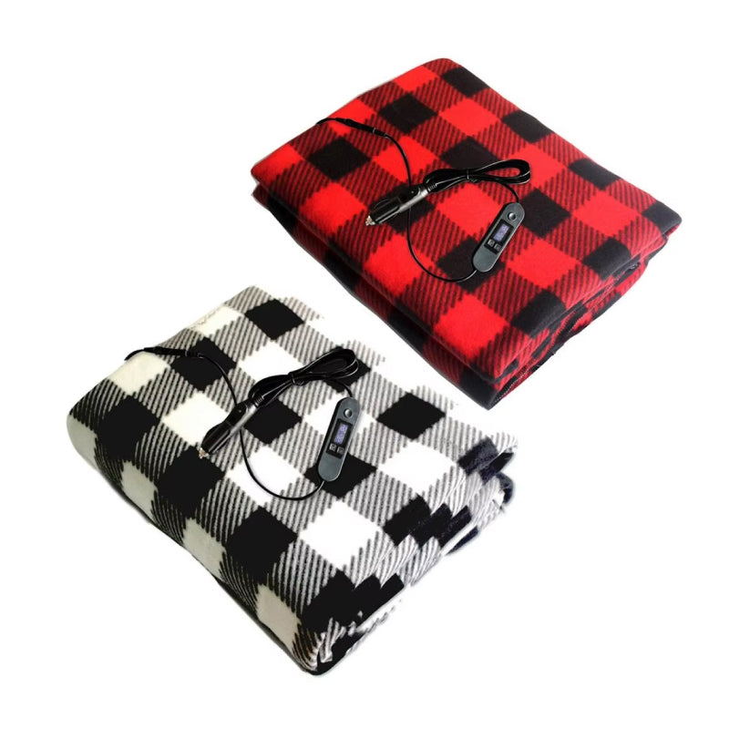 12V Heated Fleece Car Blanket with Timer