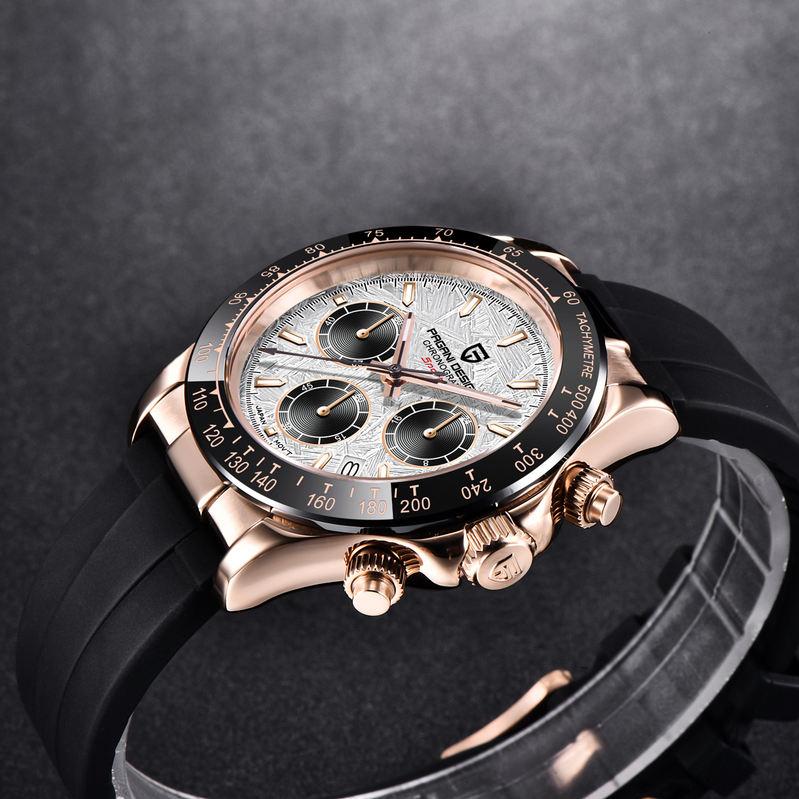 Luxury Men's Sport Chronograph Watch with Meteorite Dial