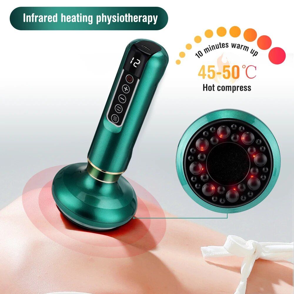 Electric Cupping & Gua Sha Massager: Infrared Heat Therapy & Anti-Cellulite Suction