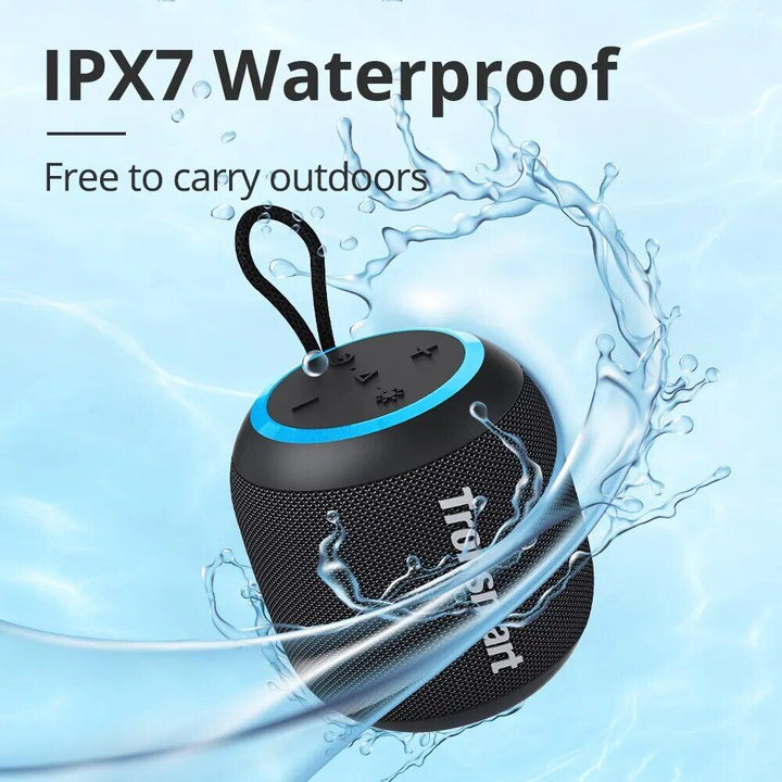 Compact Portable T7 Mini Speaker: TWS, Bluetooth 5.3, Balanced Bass, IPX7 Waterproof; Perfect for Outdoor Use