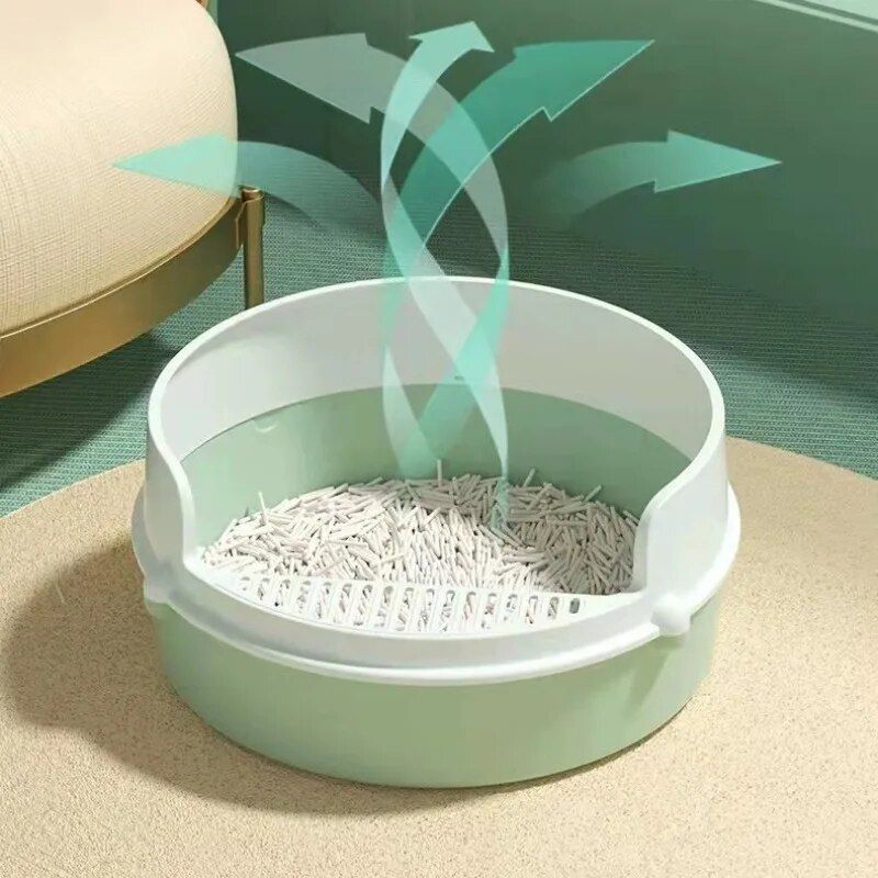 Spacious & Stylish Semi-Closed Cat Litter Box