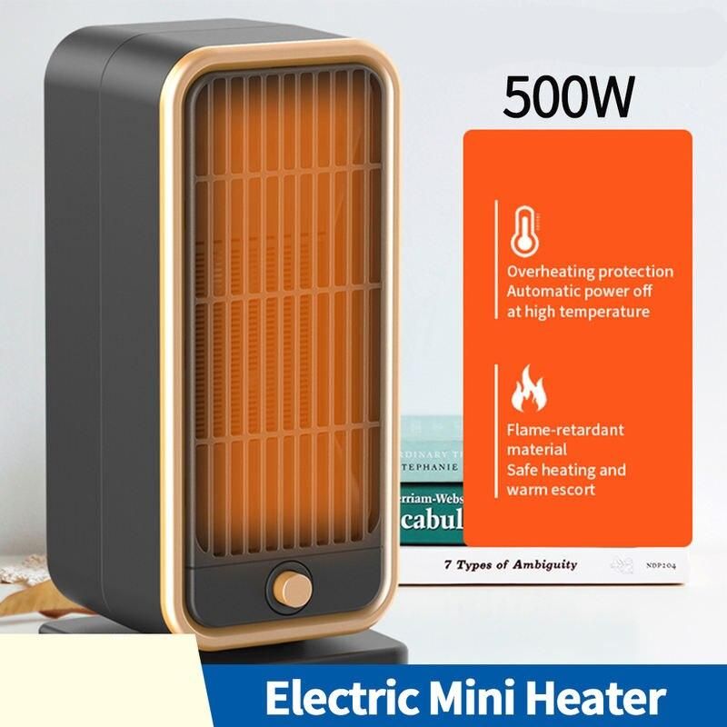 500W Portable Desktop Heater with PTC Fast Heating & Energy Saving