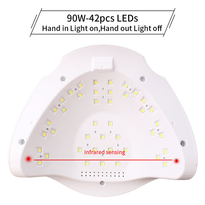 Nail Phototherapy Lamp 90W, Multiple Timing 42 Pieces