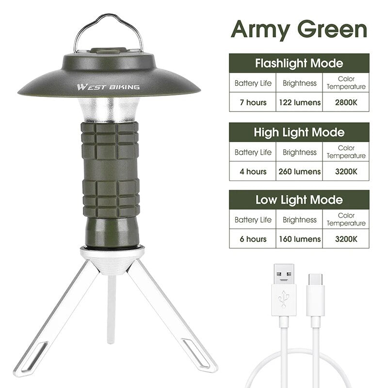 Rechargeable Magnetic Outdoor Camping Lantern - Portable LED Light for Camping & Hiking