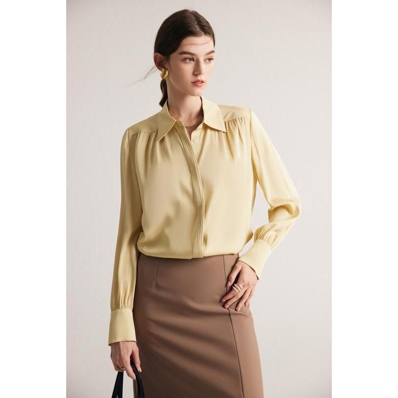 Elegant Long Sleeve Silk Blouse for Women