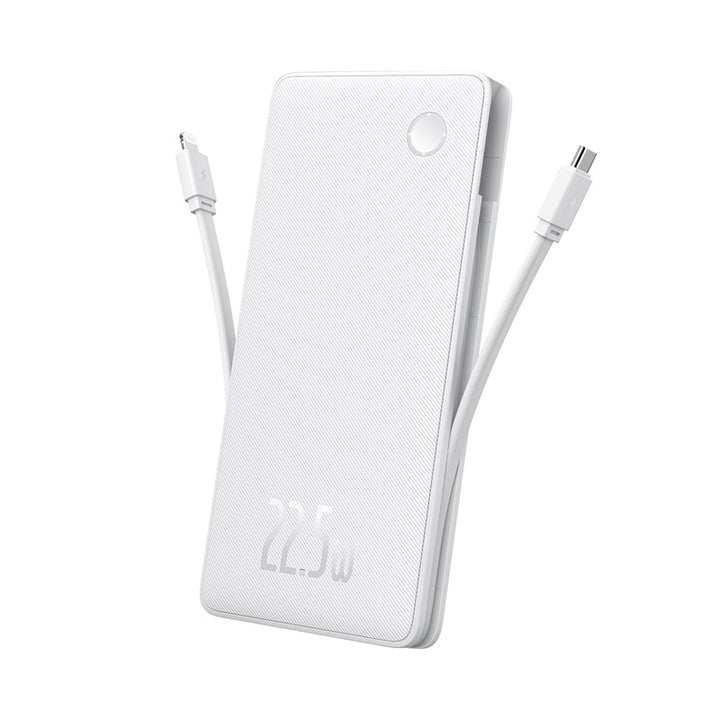 22.5W Fast Charging Power Bank 10000mAh with Built-In Cables