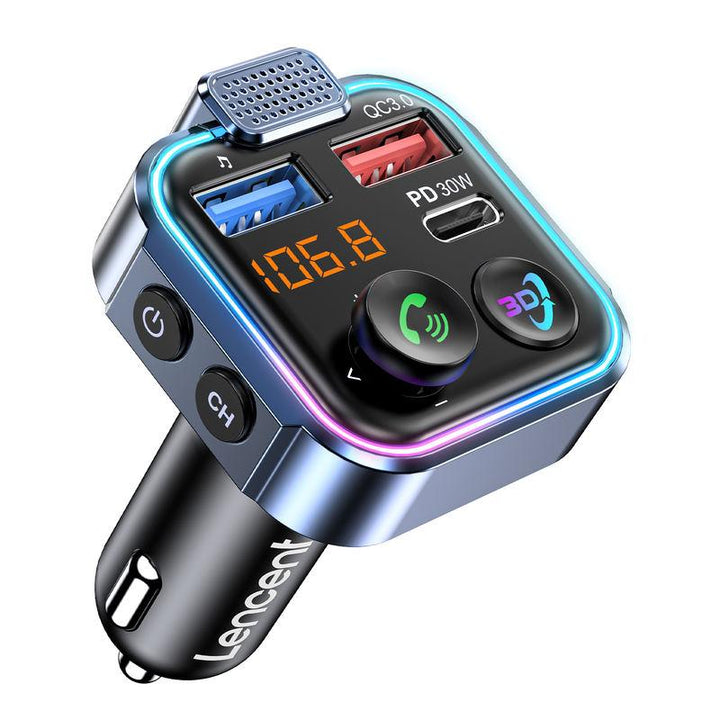 Bluetooth 5.3 FM Transmitter with 48W Fast Charging, Hands-Free Calling