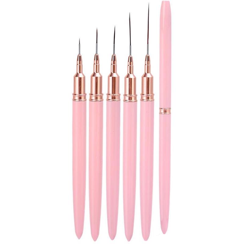 Professional Nail Art Liner Brush Set – 5 Piece Precision Acrylic French Nail Brushes