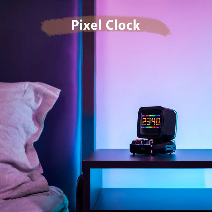 Retro Pixel Art Bluetooth Speaker with LED Display & Alarm Clock, Home Décor & Gift Idea