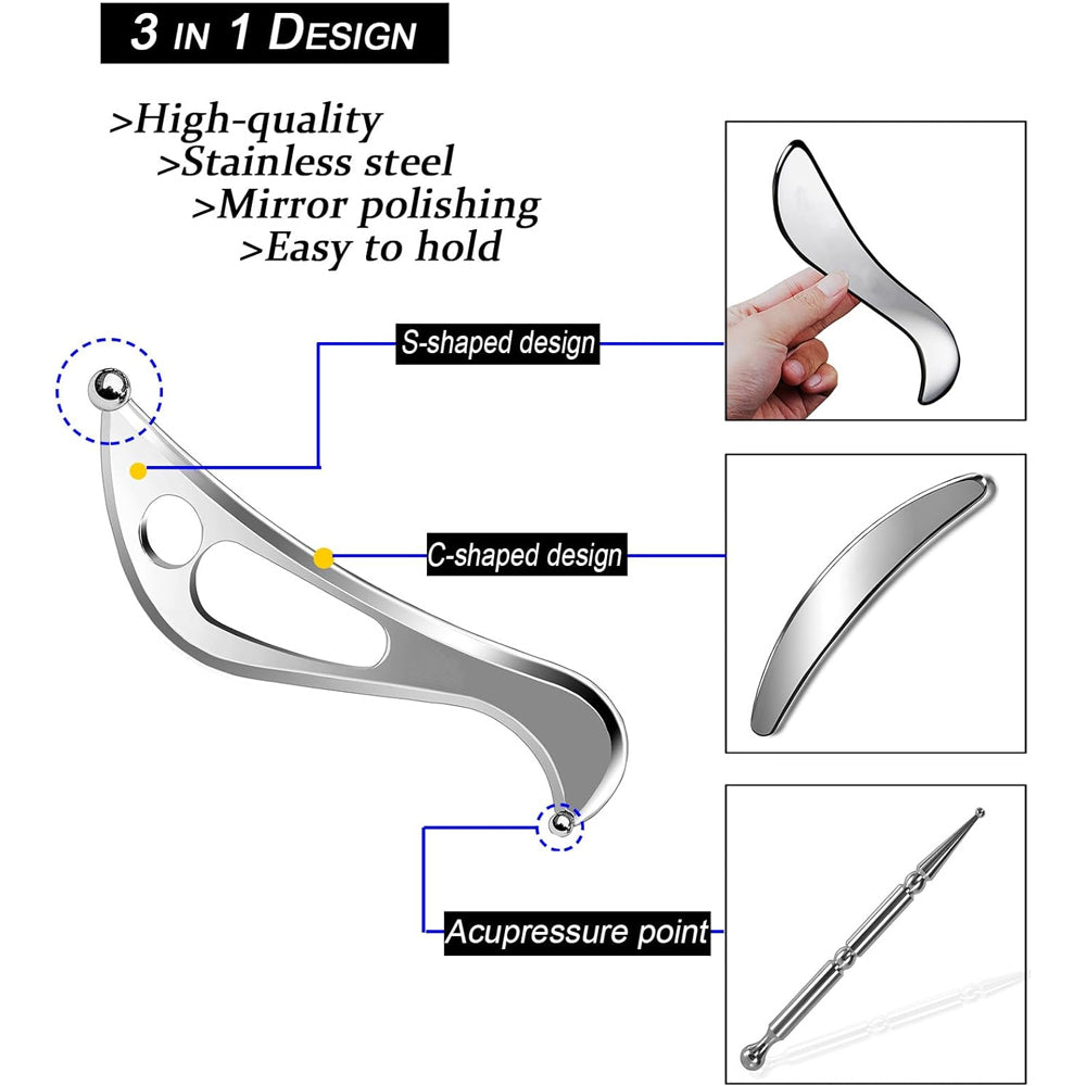 Stainless Steel Muscle Scraper Massage Tool for Deep Tissue Therapy