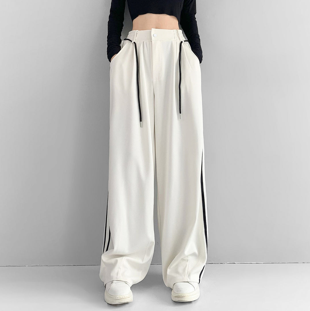 Loose Apricot Wide Leg Pants For Women With High Waist