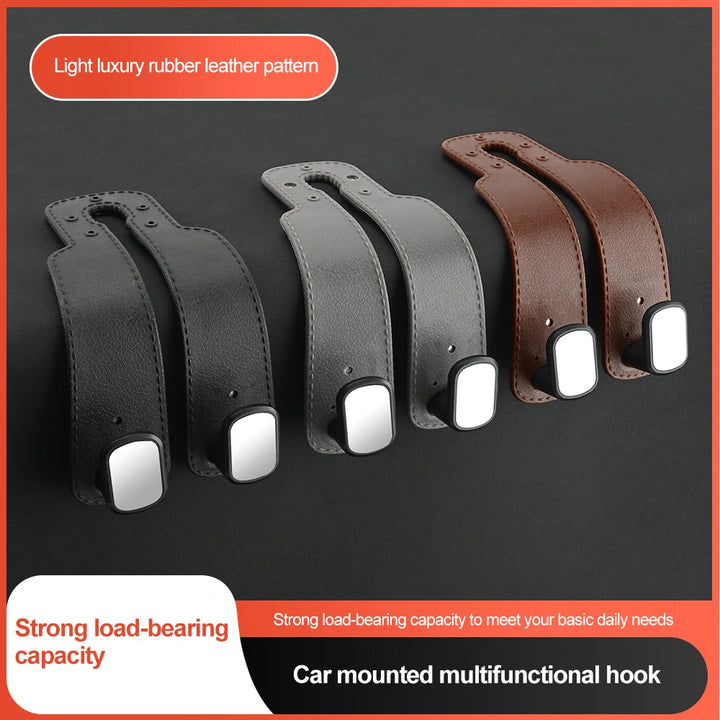 Multifunction Suede Double Hook Hanger for Car Interior Organization