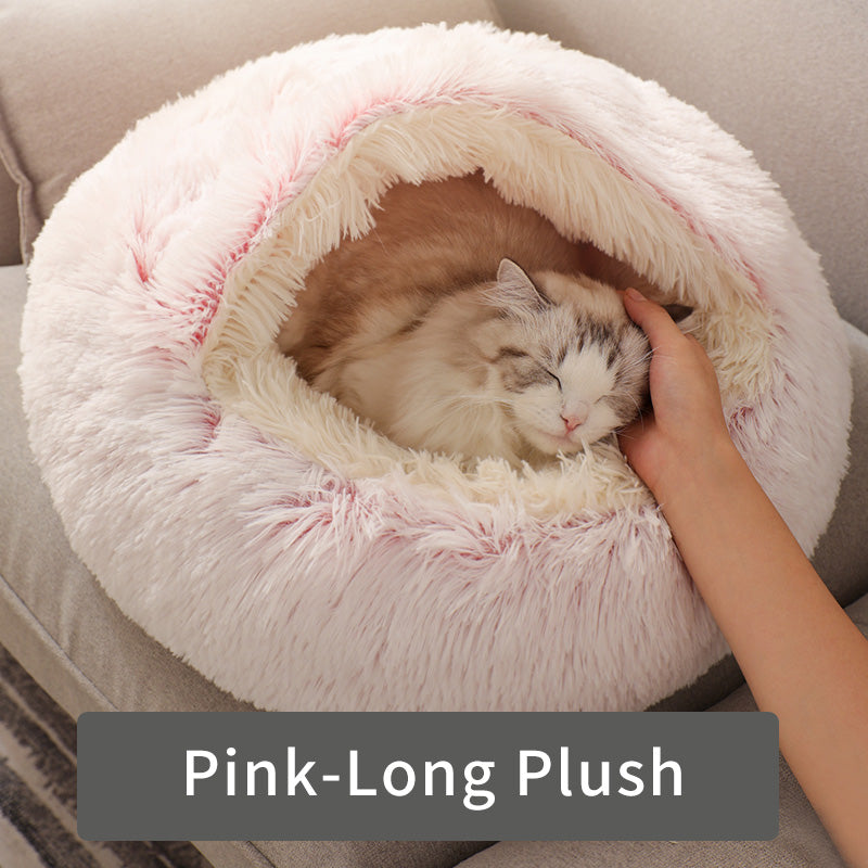 Cozy Round Plush Cat Bed