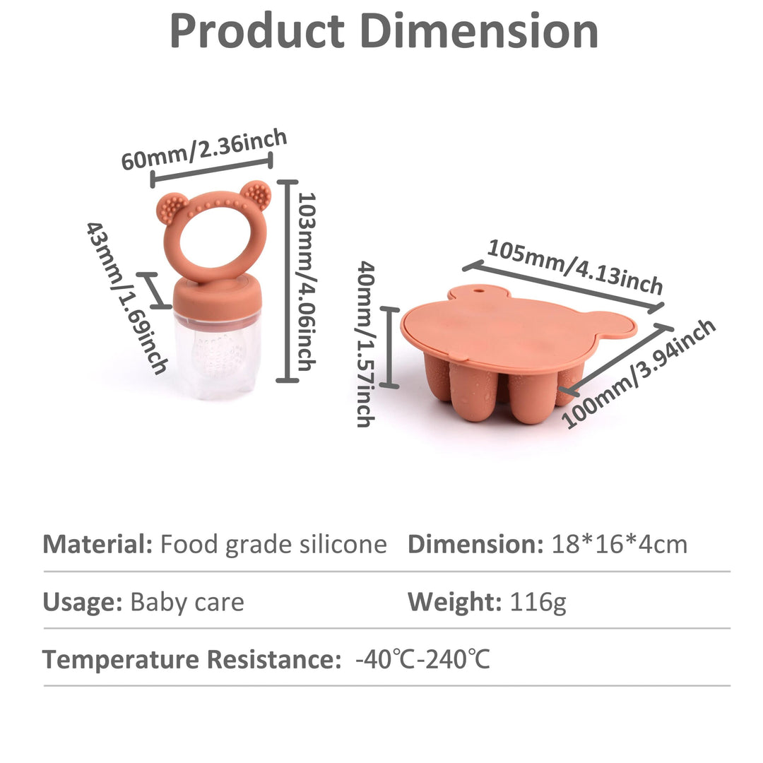 Animal Design Silicone Baby Feeder Tray & Popsicle Mold