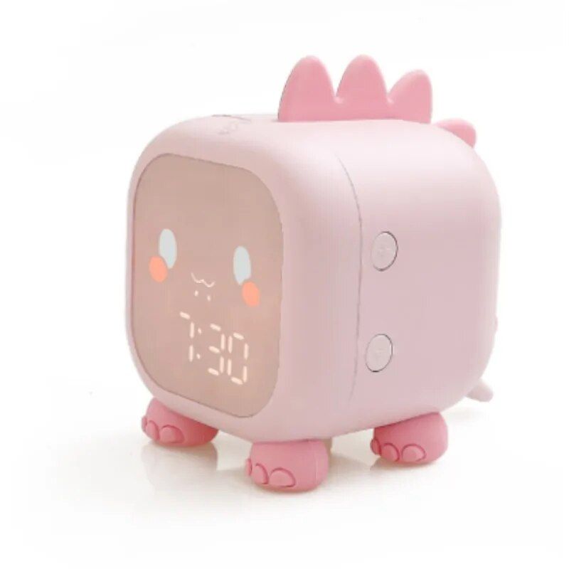 Dinosaur-Themed Kids' Alarm Clock with Voice Control and Night Light