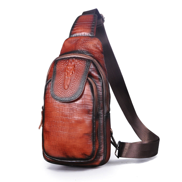 Men's Simple Retro First Layer Cowhide Messenger Bag