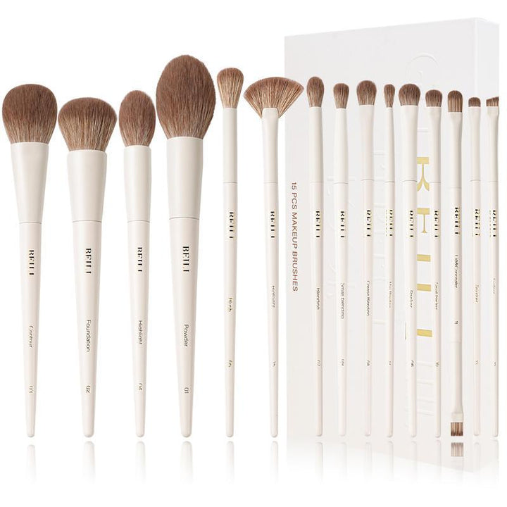 Professional Beige 15pcs Makeup Brush Set