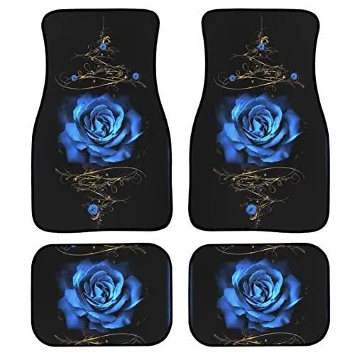 Red Rose Printed All-Weather Car Floor Mats (Set of 4)