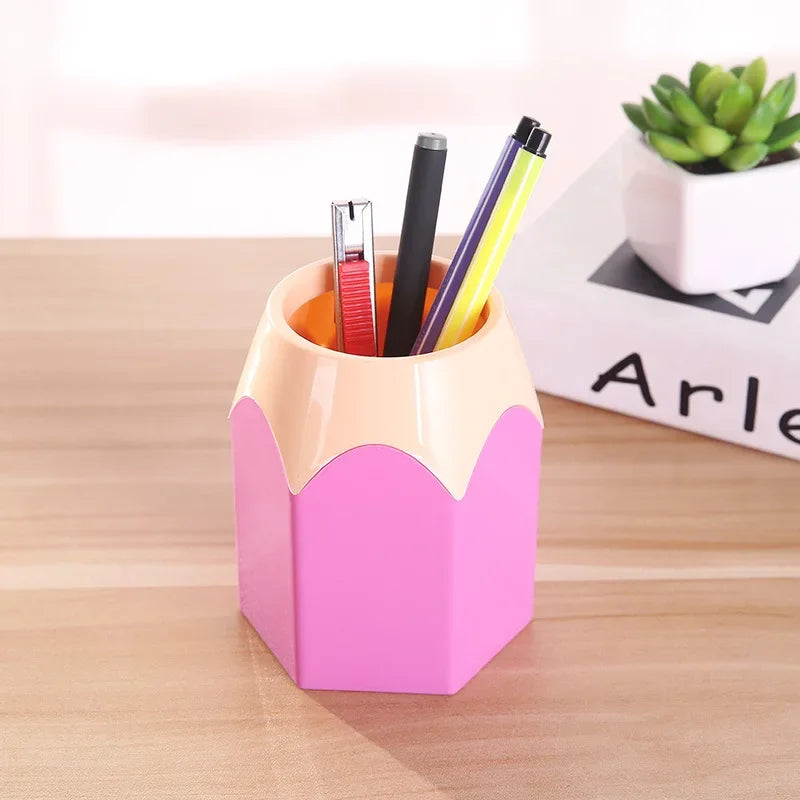 Creative Pen Vase Desk Organizer - Pencil Pot, Makeup Brush Holder, Stationery Desk Tidy