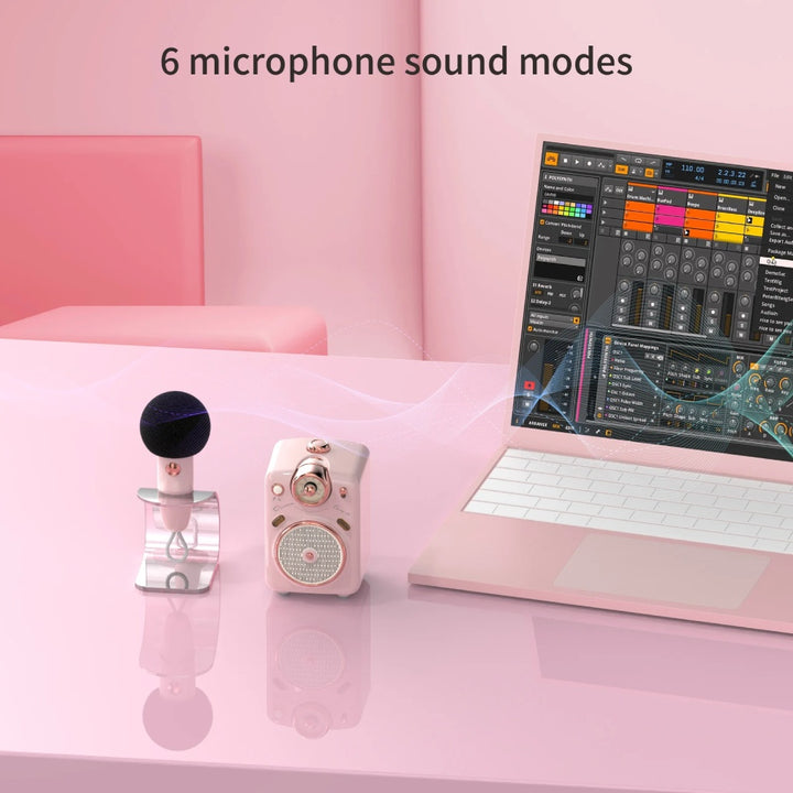 Portable Bluetooth Karaoke Speaker with Microphone and Voice Change