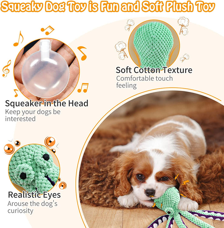 Interactive Squeaky Octopus Plush Toy for Dogs