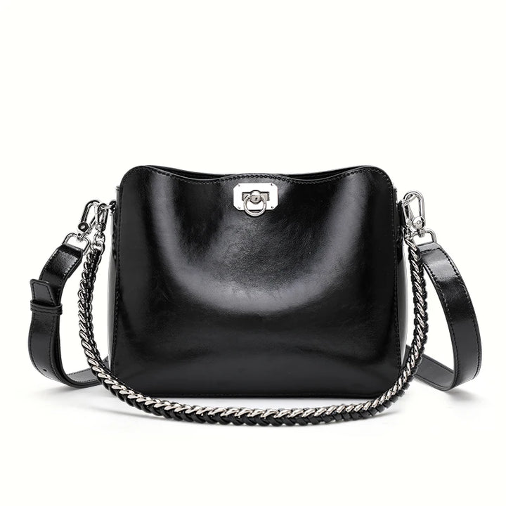 Stylish Chain Shoulder Bag – Cowhide Square Underarm Bag