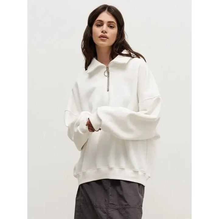 Women's Oversized Fleece-Lined Turtleneck Hoodie