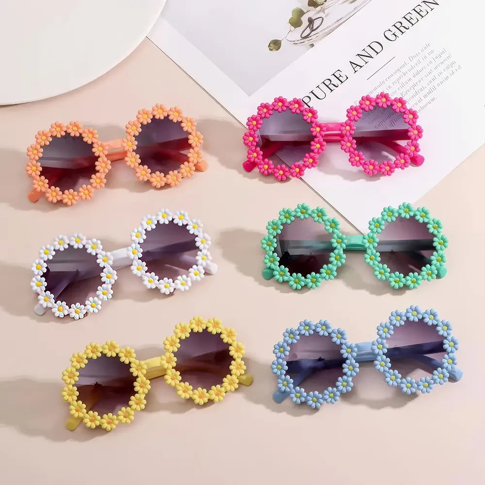 Kids Round Daisy Flower Sunglasses