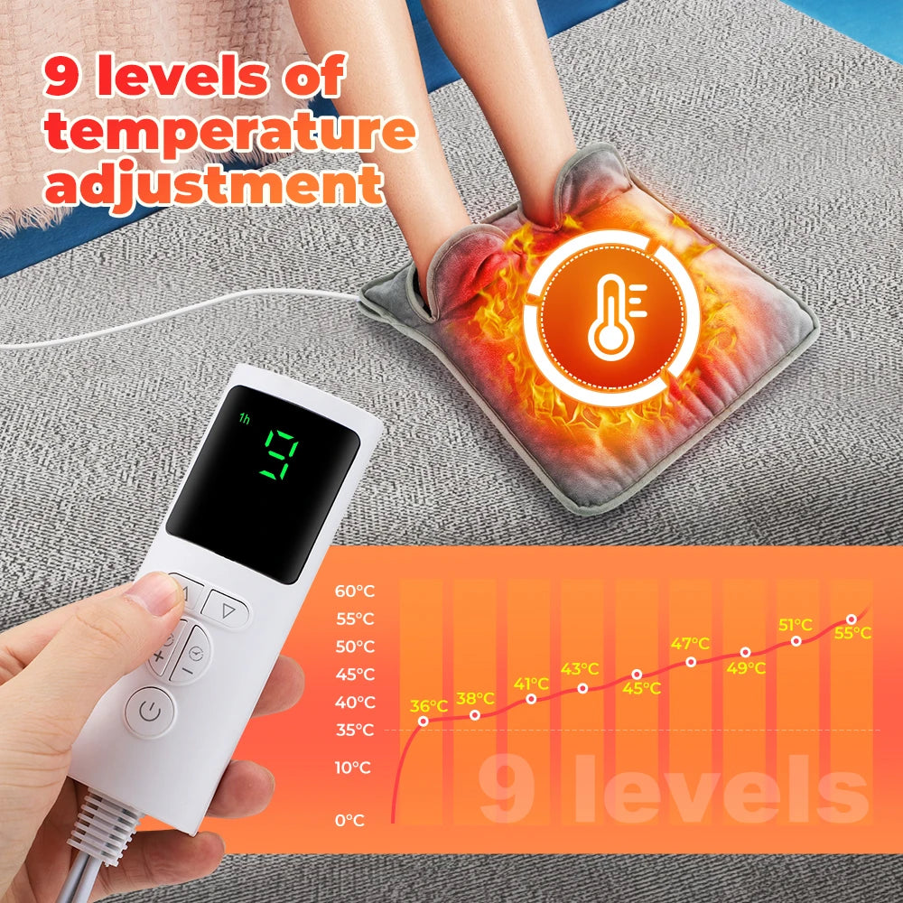 Electric Heating Foot Warmer - 9 Gear Winter Warming Device for Hands & Feet