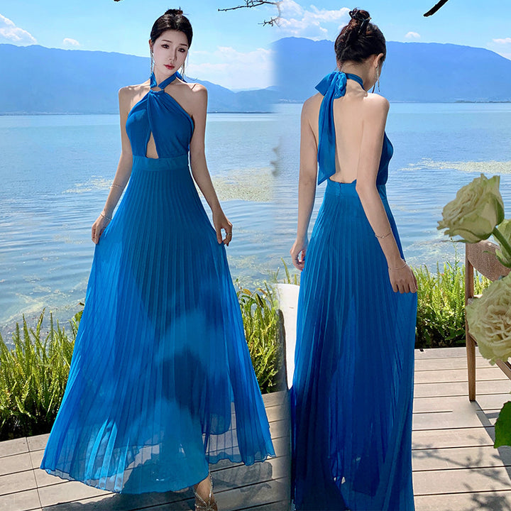 Fashion French Female Elegant Halter Dress