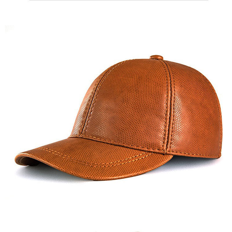 Genuine Leather Baseball Cap Men And Women Fashion Autumn And Winter