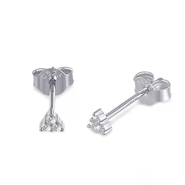 Fashion Ladies Mini Sterling Silver Stud Earrings